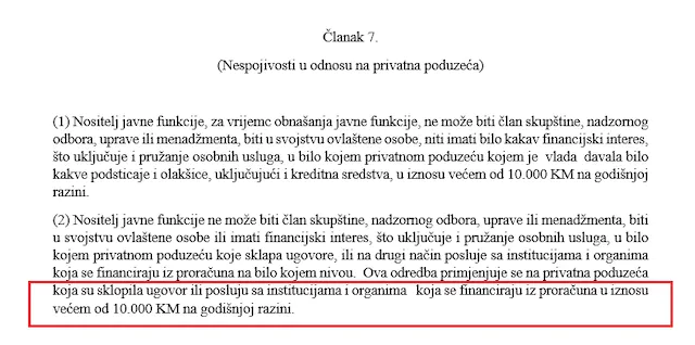 novi zakon o sukobu interesa clan o privatnim preduzecima