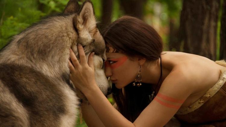 native americans artwork friendship wolves women 1366x768
