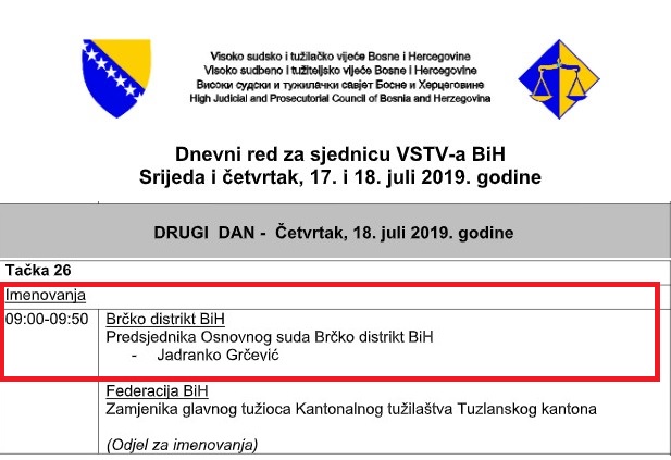 Sjednica VSTS Imenovanje Jadranka Grcevica